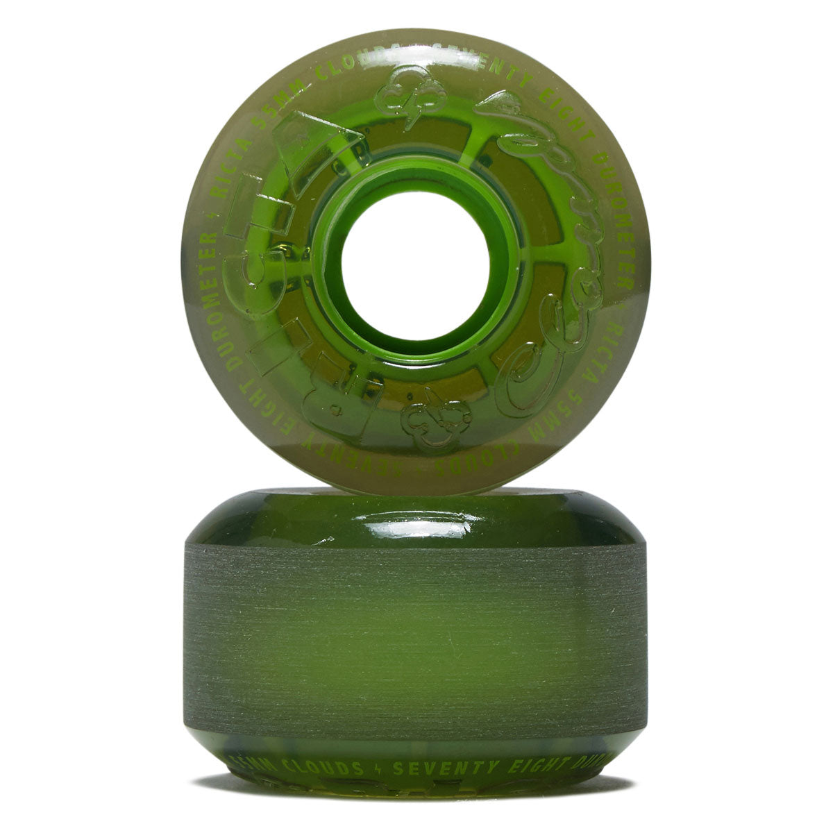 Ricta 55mm Clouds 78a Transparent Black/Green Skateboard Wheels