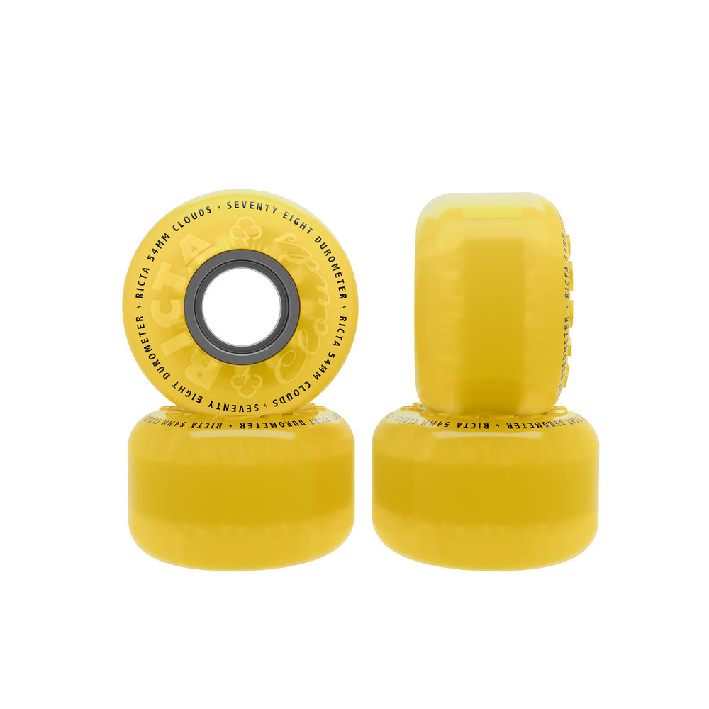 Ricta 54mm Clouds 78a Yellow Black Skateboard Wheels