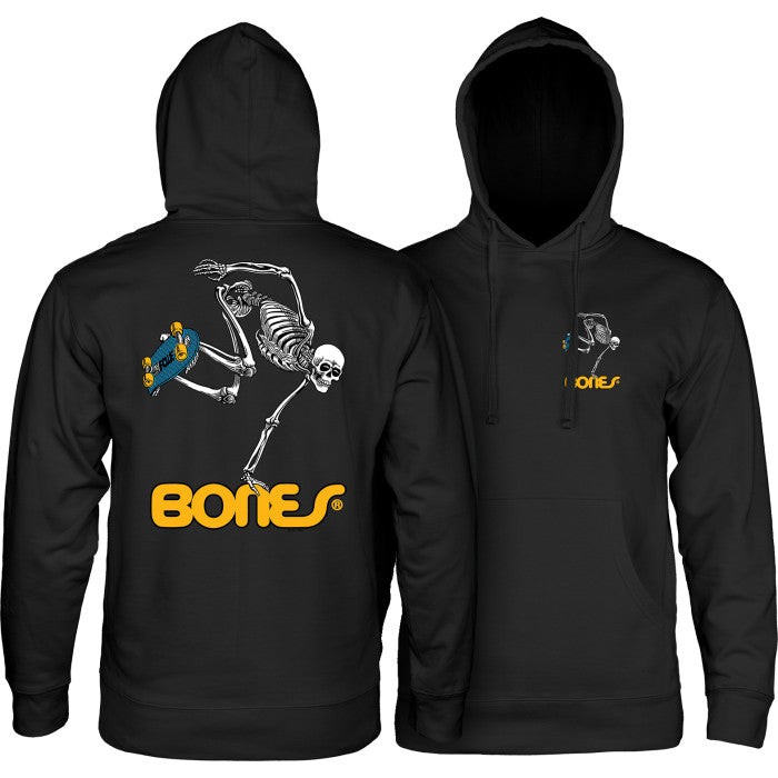 Powell Peralta Skateboarding Skeleton Midweight Hooded Sweatshirt - Black