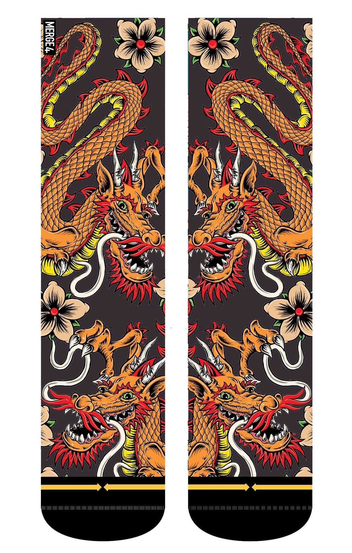 MERGE4 Large Steve Caballero Double Dragon Crew Socks