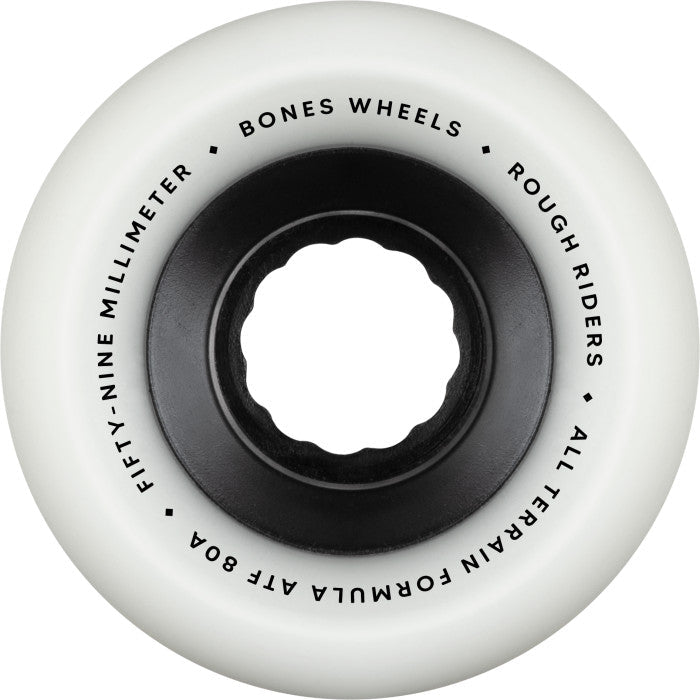 Bones ATF 80a Rough Rider 59mm Skateboard Wheels (White) - Skateboard - Wheels