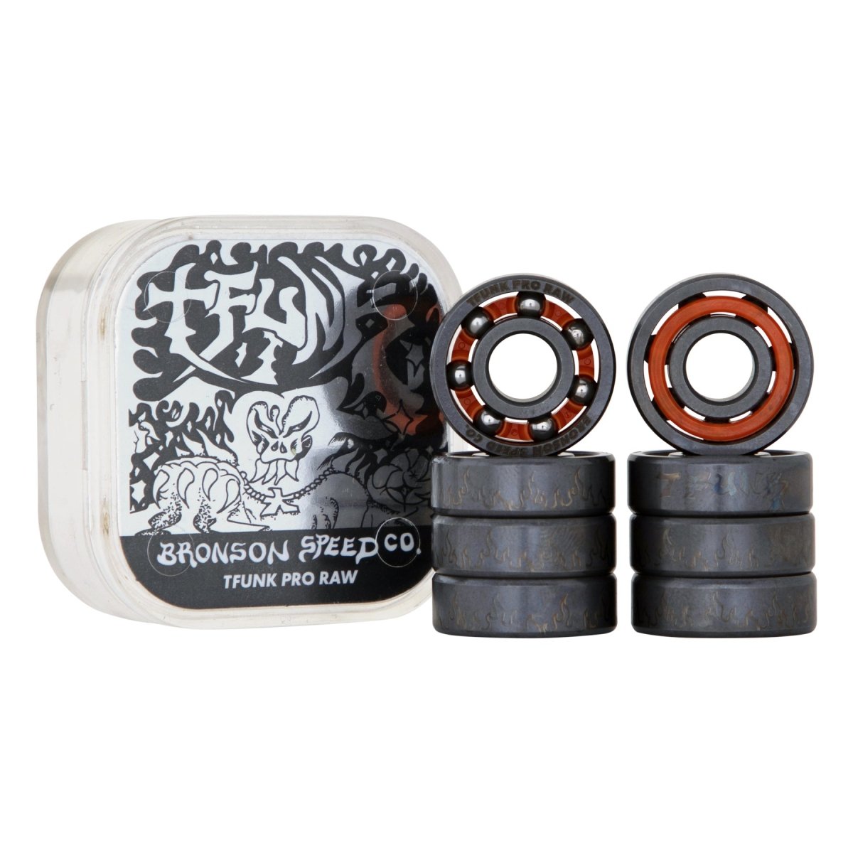 Bronson Raw TFunk Pro Bearings 8PK - Skateboard - Bearings