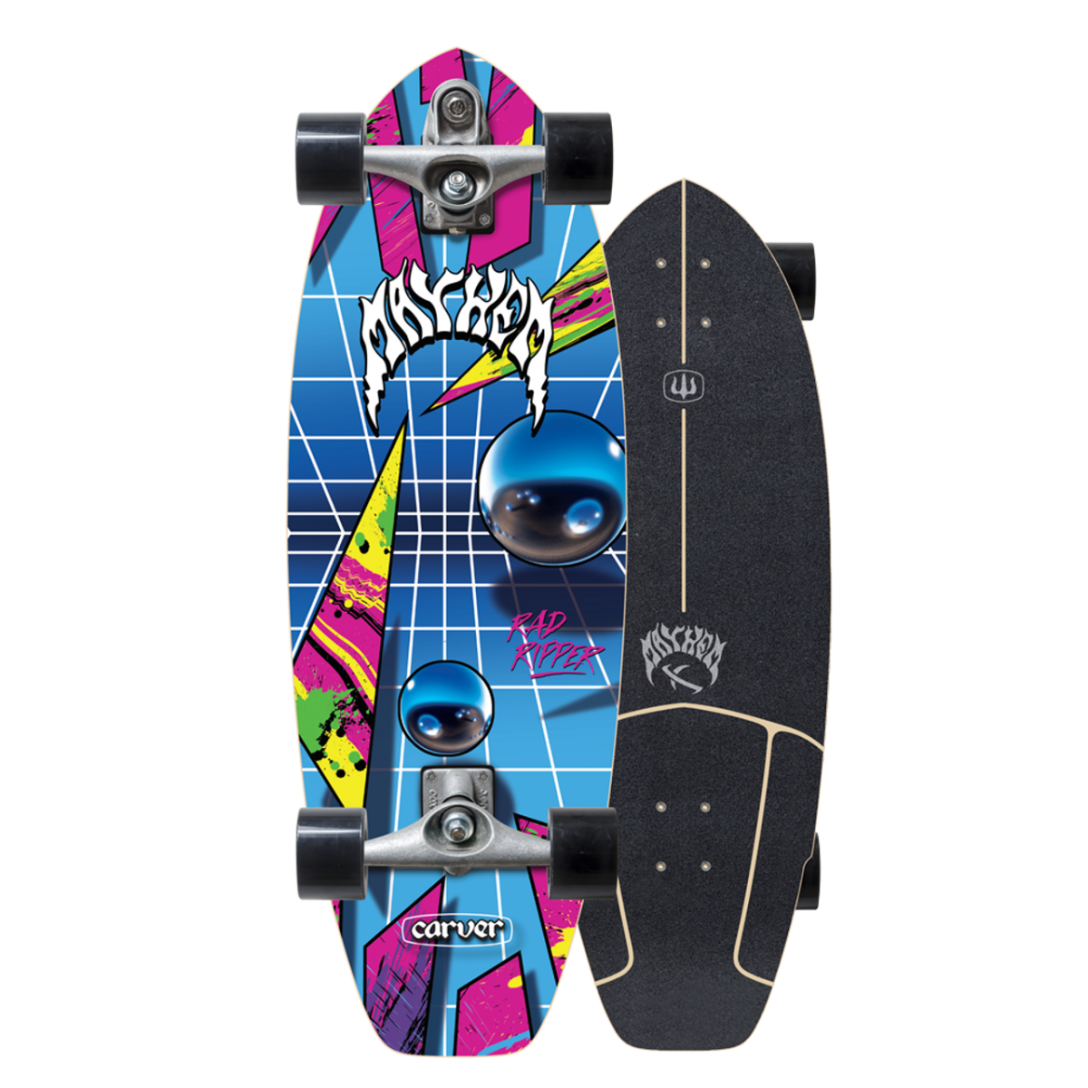 Carver LOST Rad Ripper Neon 31 wb17.25 Surfskate Deck (Only) - Surfskate - Decks