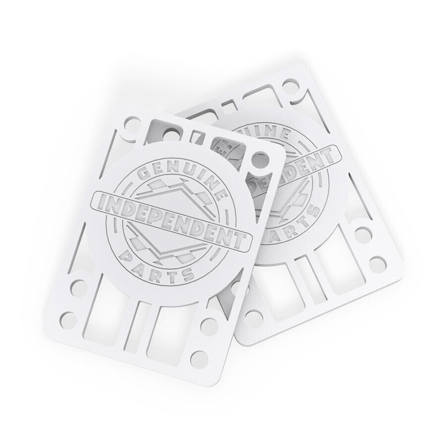 INDE GENUINE PARTS 1/8" RISER SET WHITE - Skateboard - Risers