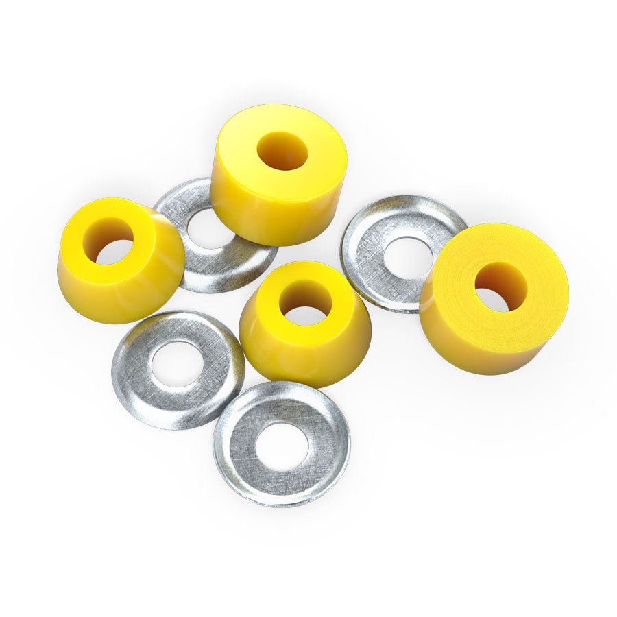 INDE STD CYLINDER CUSHIONS 96a YEL 2pr w/washers - Skateboard - Bushings