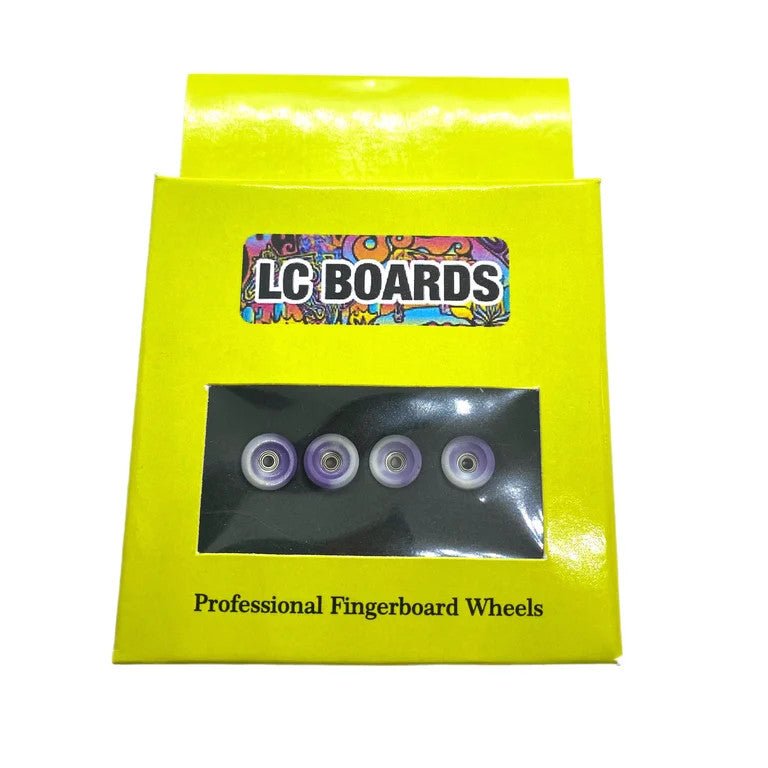 LC Boards Urethane 65D Bowl Swirl Wheels (Purple/White) - Fingerboard - FB Wheels