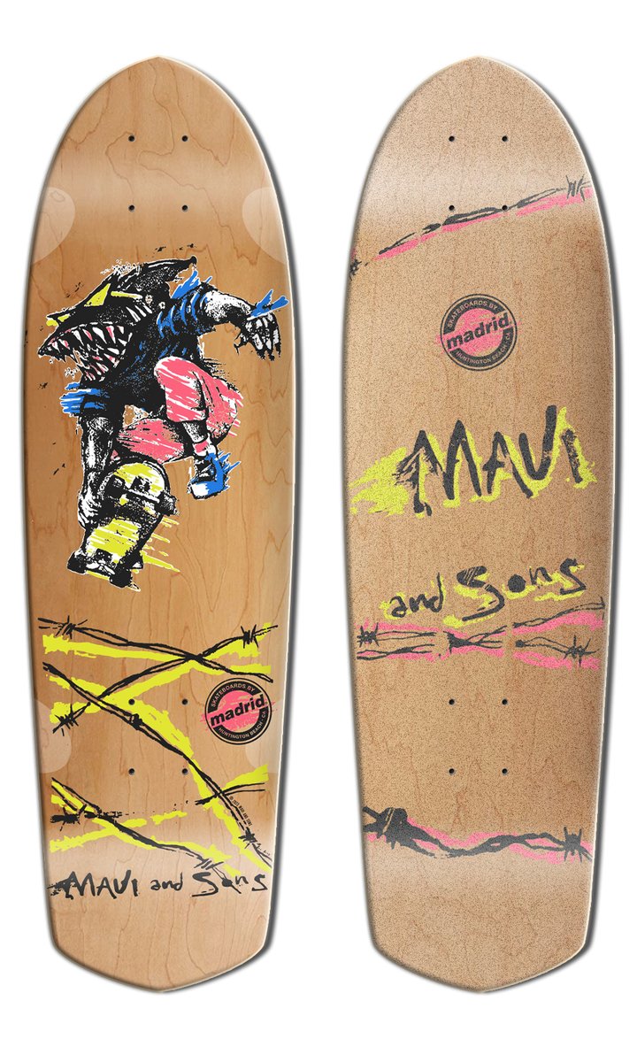 Madrid x Maui and Sons - Sharkman Cruiser Deck 8.25 x 28.5 - Cruiser - Decks