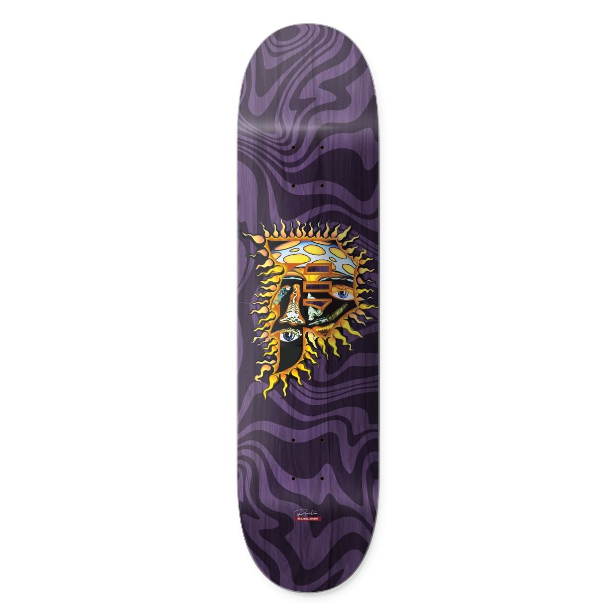 Primitive Sublime Dirty P Sun 8.0" Deck (Purple) - Skateboard - Decks