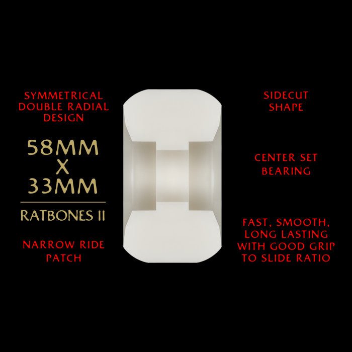 Pwl/P DF Ratbones II 58x33mm 93a - Skateboard - Wheels