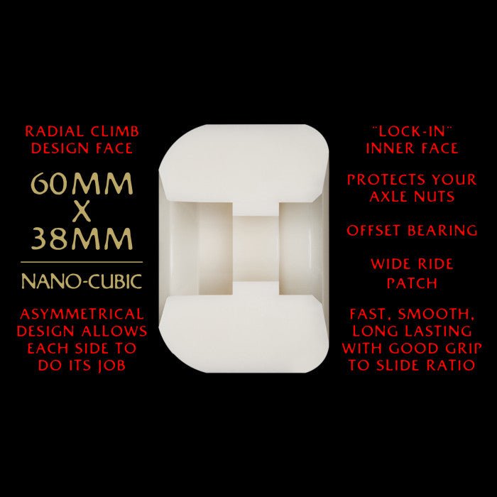 Pwl/P Dragon AA Nano Cubic 60x38mm 93a (Off White/Red) - Skateboard - Wheels
