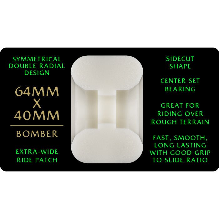 Pwl/P Dragons 88a Bomber 64x40mm Symmetrical Shape Skateboard Wheels - Skateboard - Wheels