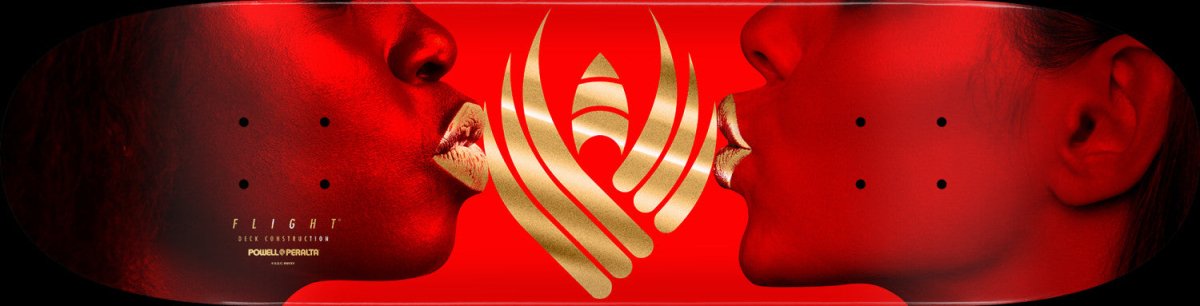 PWL/P Red/Gold Foil (242 K26) Flight Deck 8.0" - Skateboard - Decks