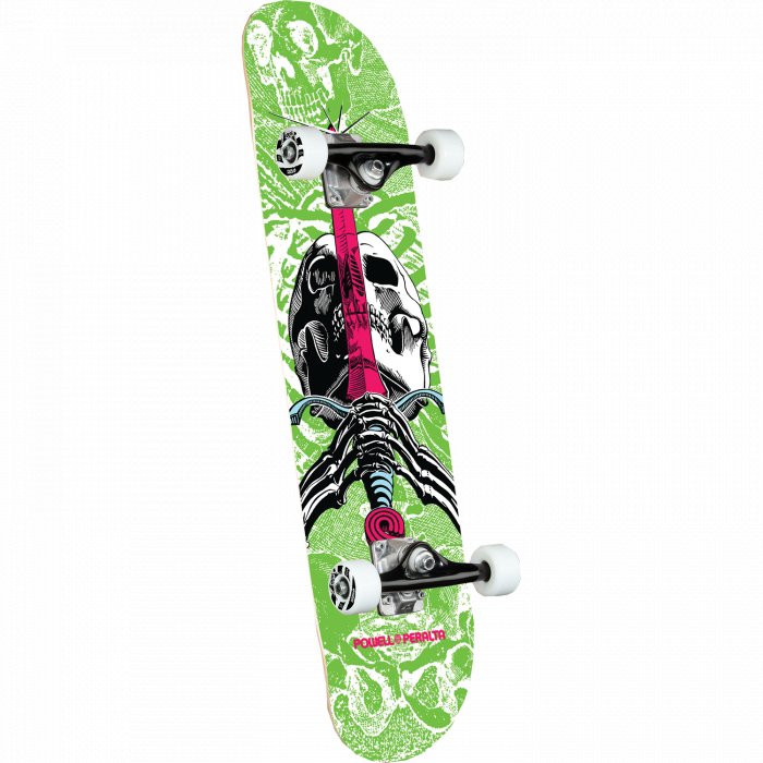 PWL/P Skull & Sword Complete - 7.5" (White/Green) - Skateboard - Completes