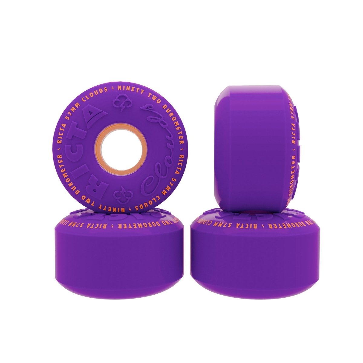 Ricta 57mm Clouds 92a Purple/Orange Skateboard Wheels - Skateboard - Wheels