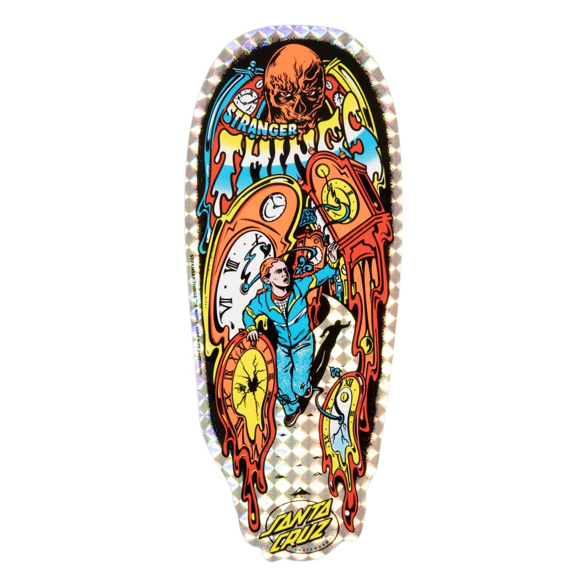 SC Stranger Things Grabke Max Melting Clock 9.7in x 29.4in Deck - Skateboard - Decks