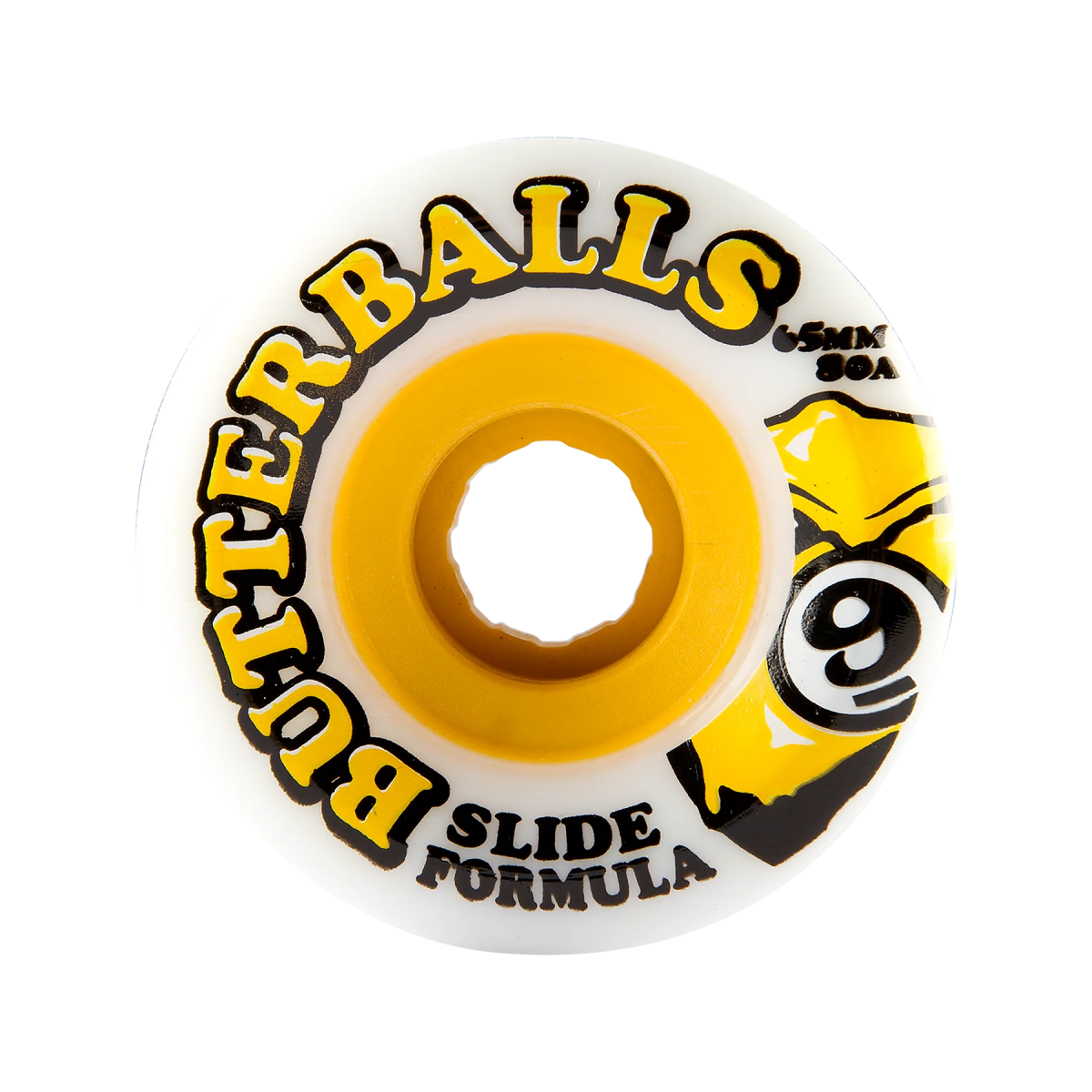 Sec9 Butterballs 80a 65mm (White/Yellow) - Skateboard - Wheels