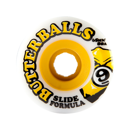 Sec9 Butterballs 80a 65mm (White/Yellow) - Skateboard - Wheels