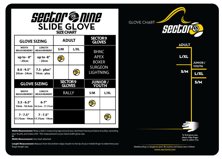 Sector 9 BHNC Slide Gloves - L/XL (Limeburst) -