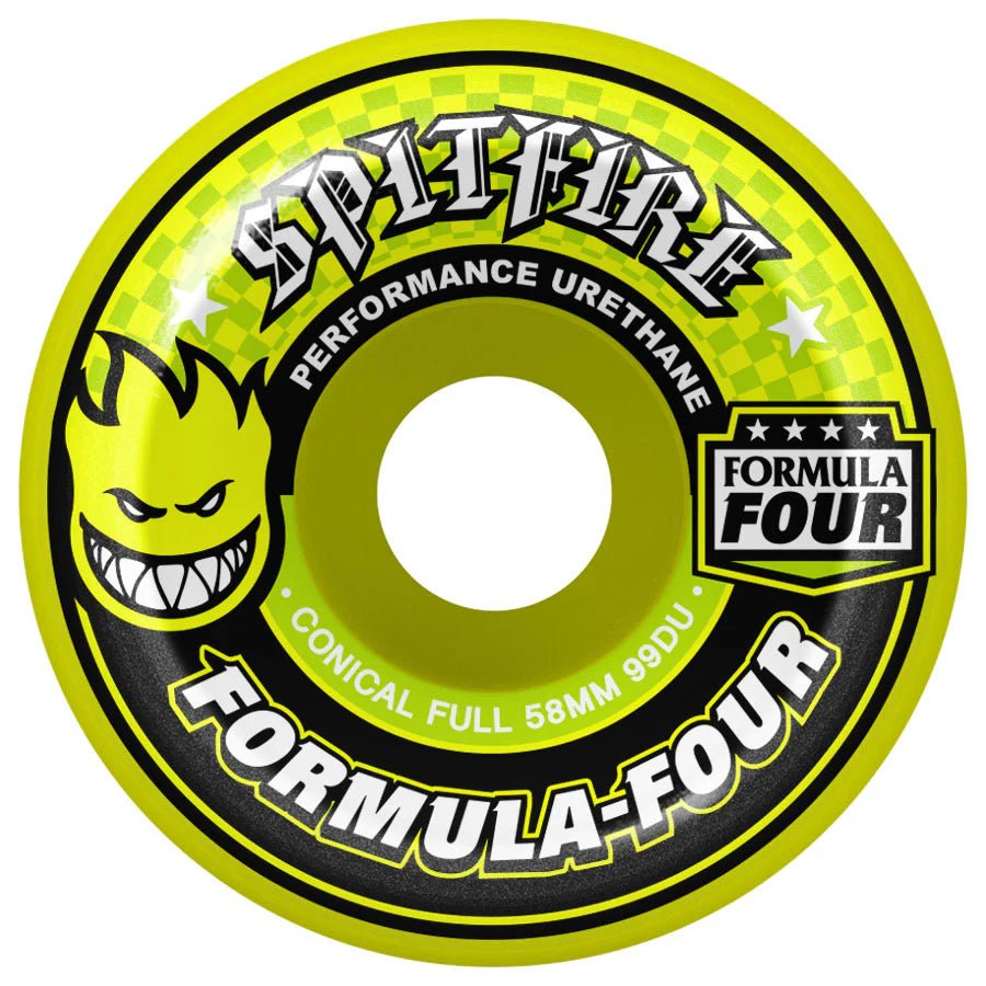 SF F4 99a 58mm Conical Full (Neon Yellow) - Skateboard - Wheels