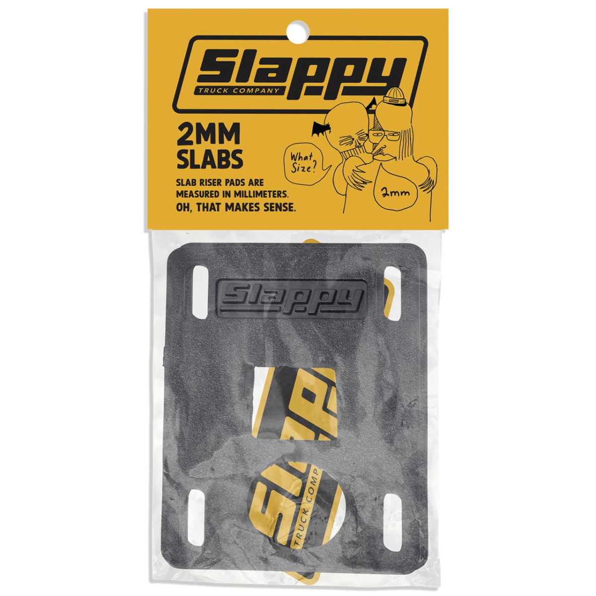 Slappy Slabs 2mm Low Riser (Black) - Skateboard - Risers