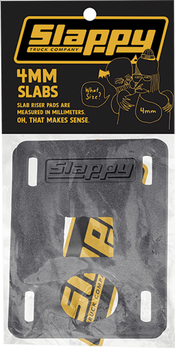 Slappy Slabs 4mm Low Riser (Black) - Skateboard - Risers