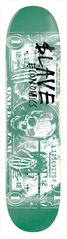 Slave Econo$lave 25 (Green/White) 8.5" Deck Wb: 14.5" - Skateboard - Decks