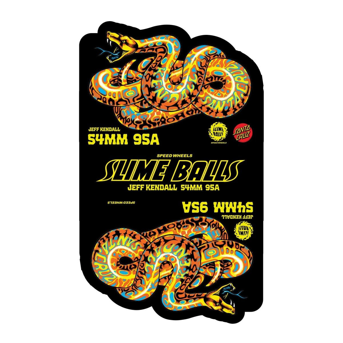 Slime Balls Hardline 95a / 54mm Jeff Kendall Snake (Pink) - Skateboard - Wheels