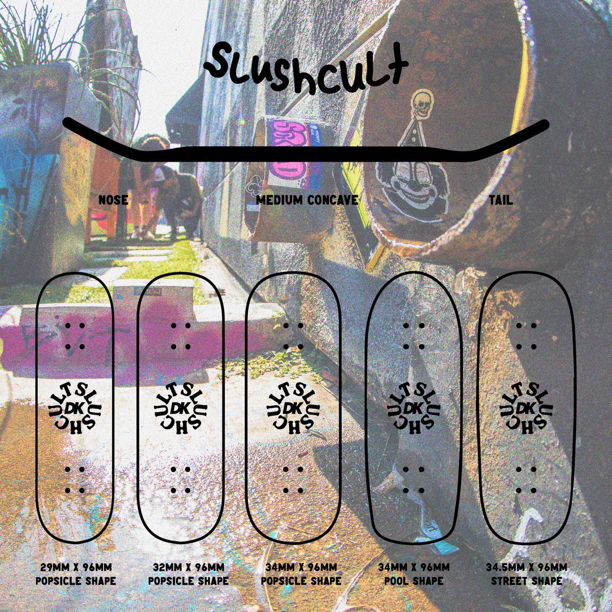 Slushcult Helping Hands Clear FB Deck Street Shape 34.5 - Fingerboard - FB Decks