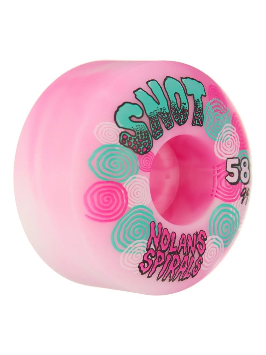 Snot 58mm Nolan Houghton 99a Spiral Wide Boys Pink Swirl Skateboard Wheels - Skateboard - Wheels