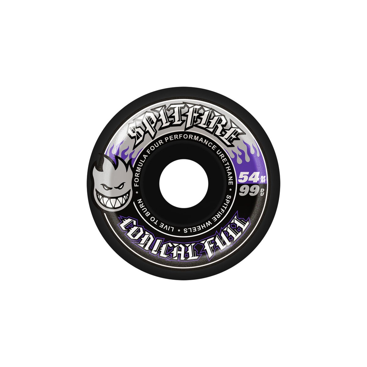 Spitfire F4 99a 54mm Black Conical Full Skateboard Wheel - Skateboard - Wheels