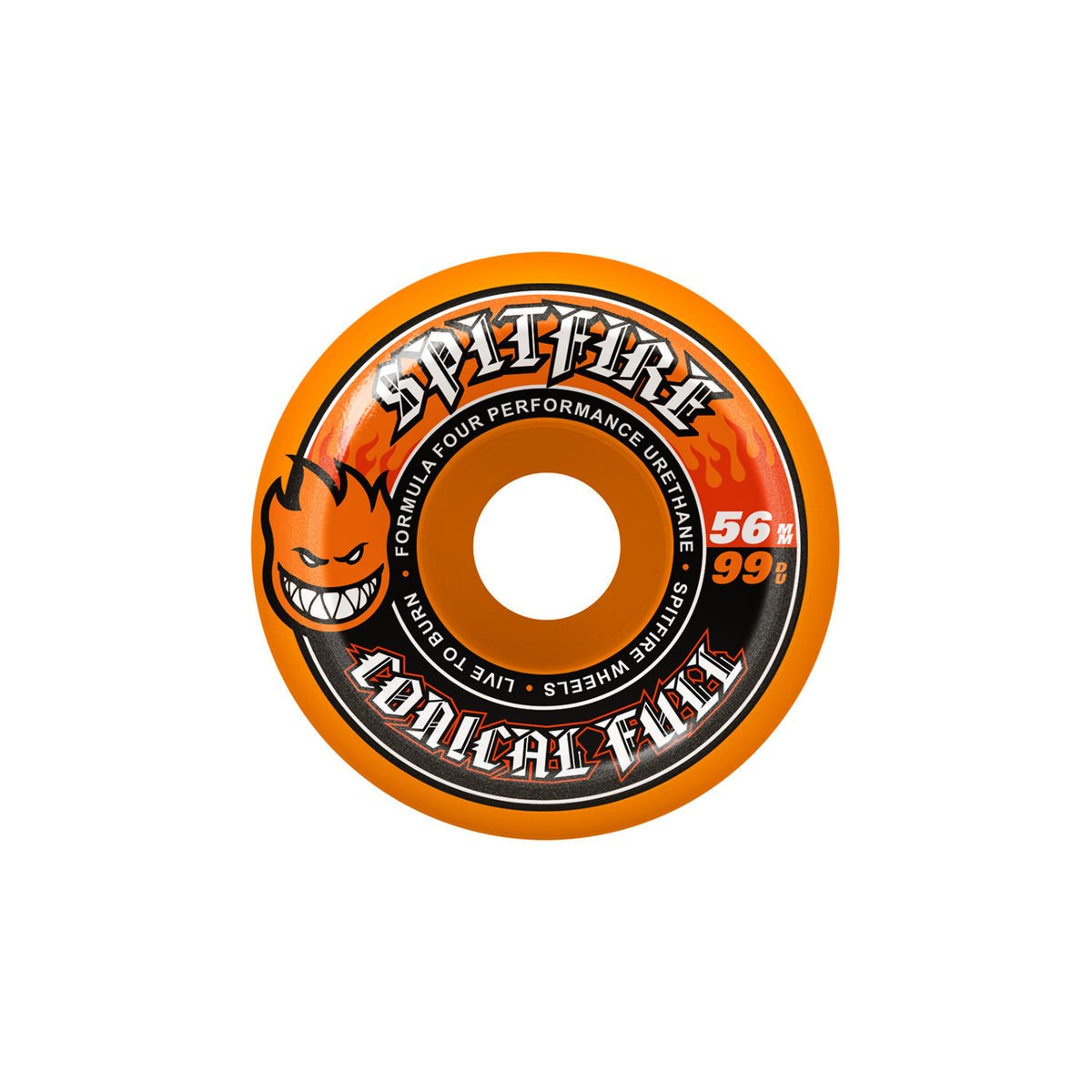 Spitfire F4 99a 56mm Orange Conical Full Skateboard Wheel - Skateboard - Wheels