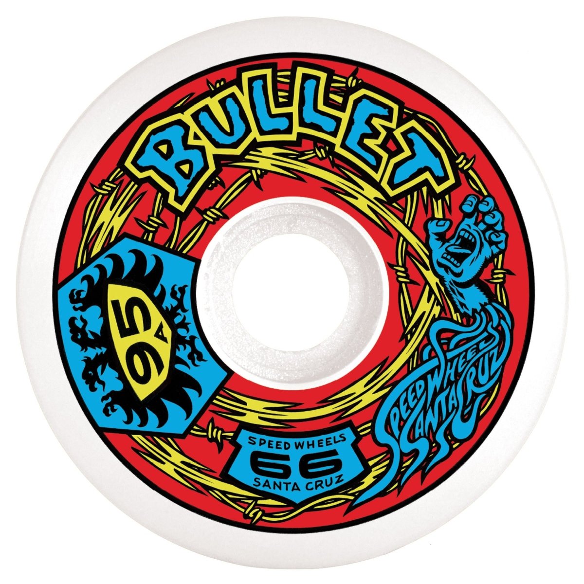 Bullet 66mm 95a Speedwheels Reissue (White/Red) - Skateboard - Wheels