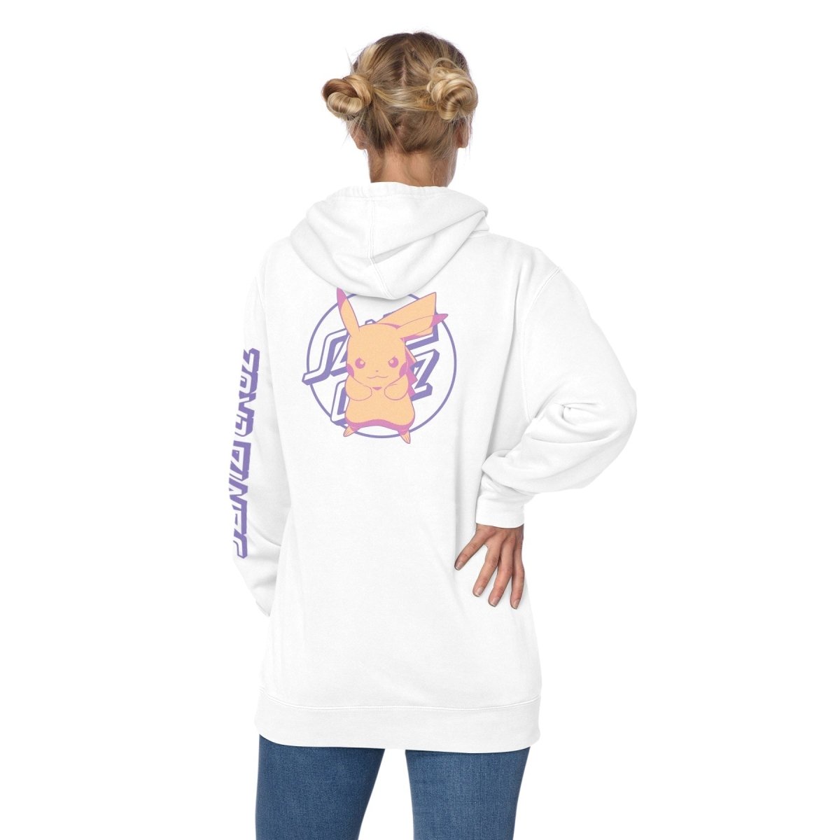 SC x Pokemon Pikachu Dot Womens Hoodie Wht -