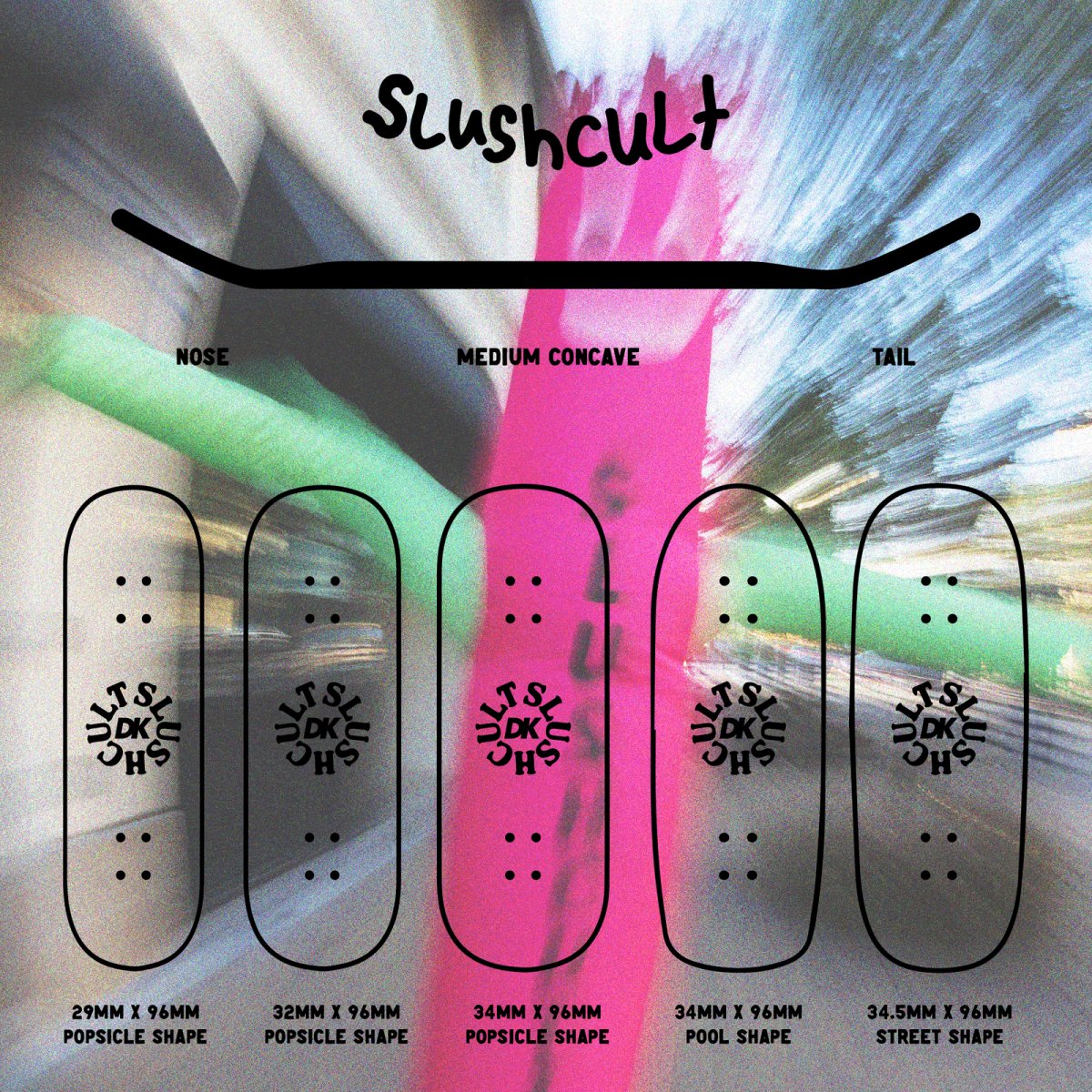 Slushcult Inverted Star Cruiser Pro Fingerboard Deck (Street) 34.5mm - Fingerboard - FB Decks