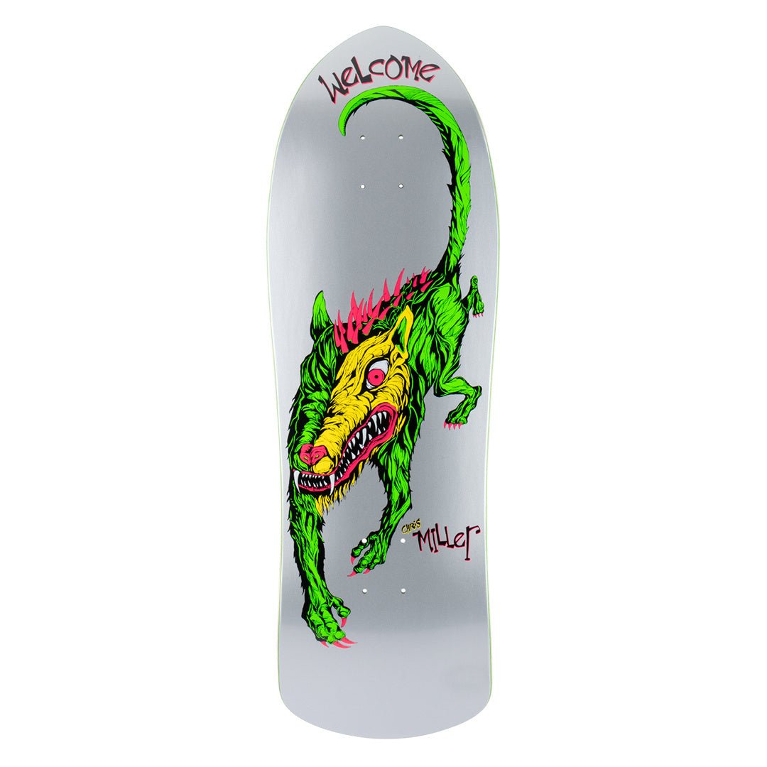 WLCM Miller Beast on Crossbone 10" Metallic Silver - Skateboard - Decks