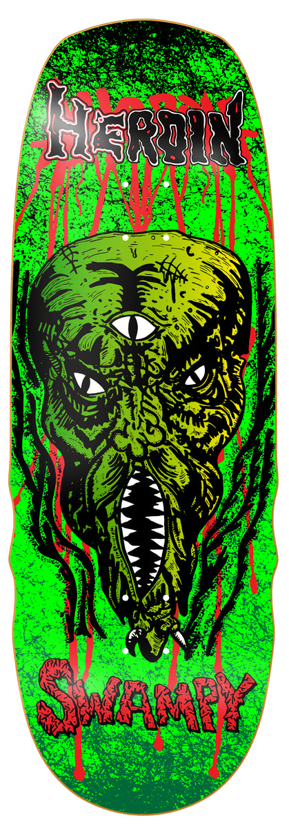 Heroin Swampy KO2 Slime Face 10.6" Skateboard Deck