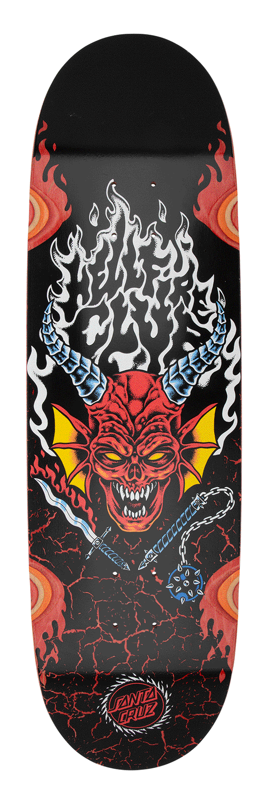 Santa Cruz Stranger Things Hellfire Club Flames 9.00in x 32.00in Deck
