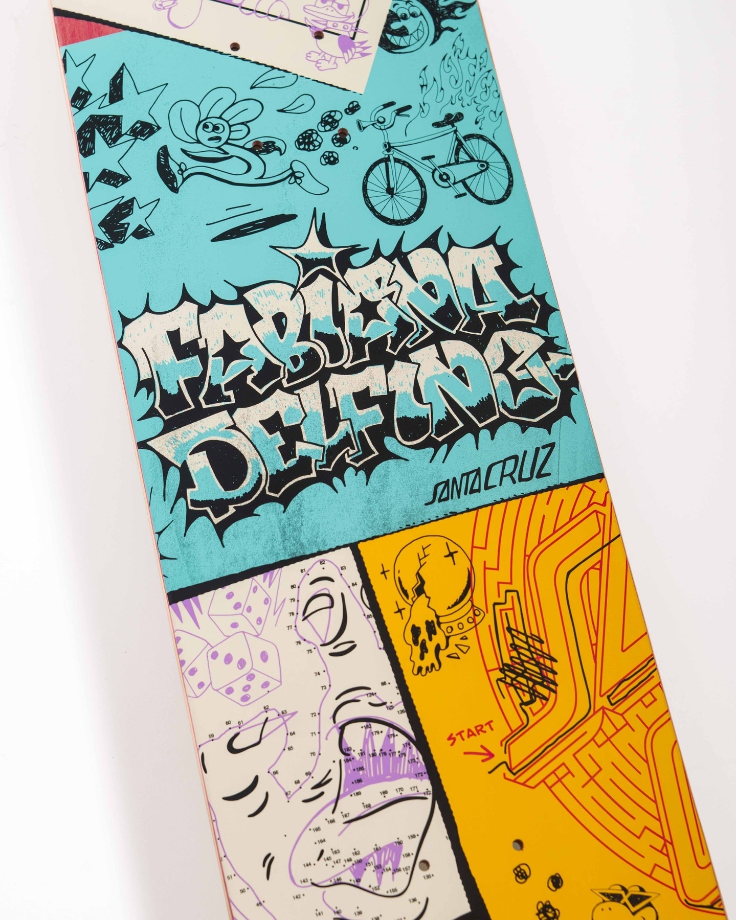 Santa Cruz Fabiano Delfino 8.25" Scribble FeelBase Skateboard Deck
