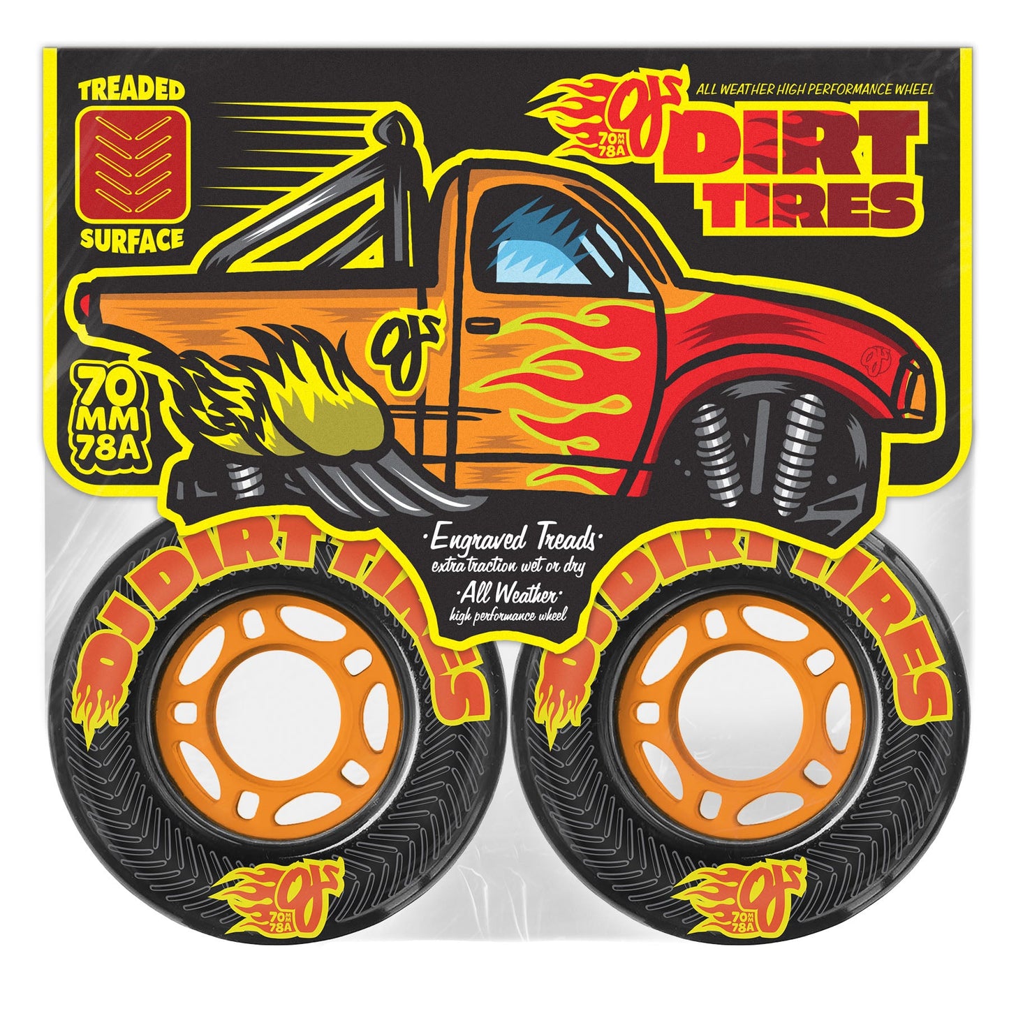 OJ 78a Dirt Tires 70mm Thunder Juice Black Skateboard Wheels