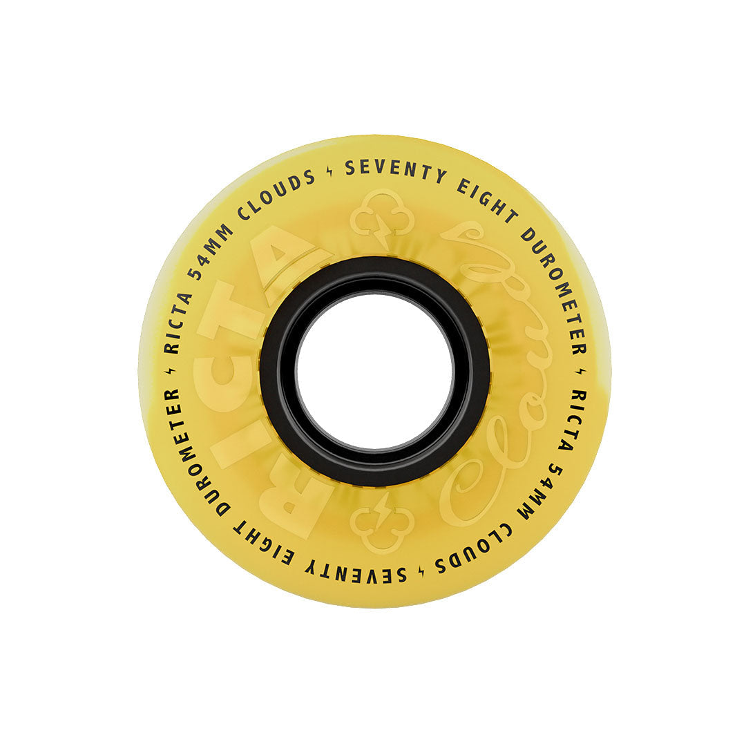 Ricta 54mm Clouds 78a Yellow Black Skateboard Wheels