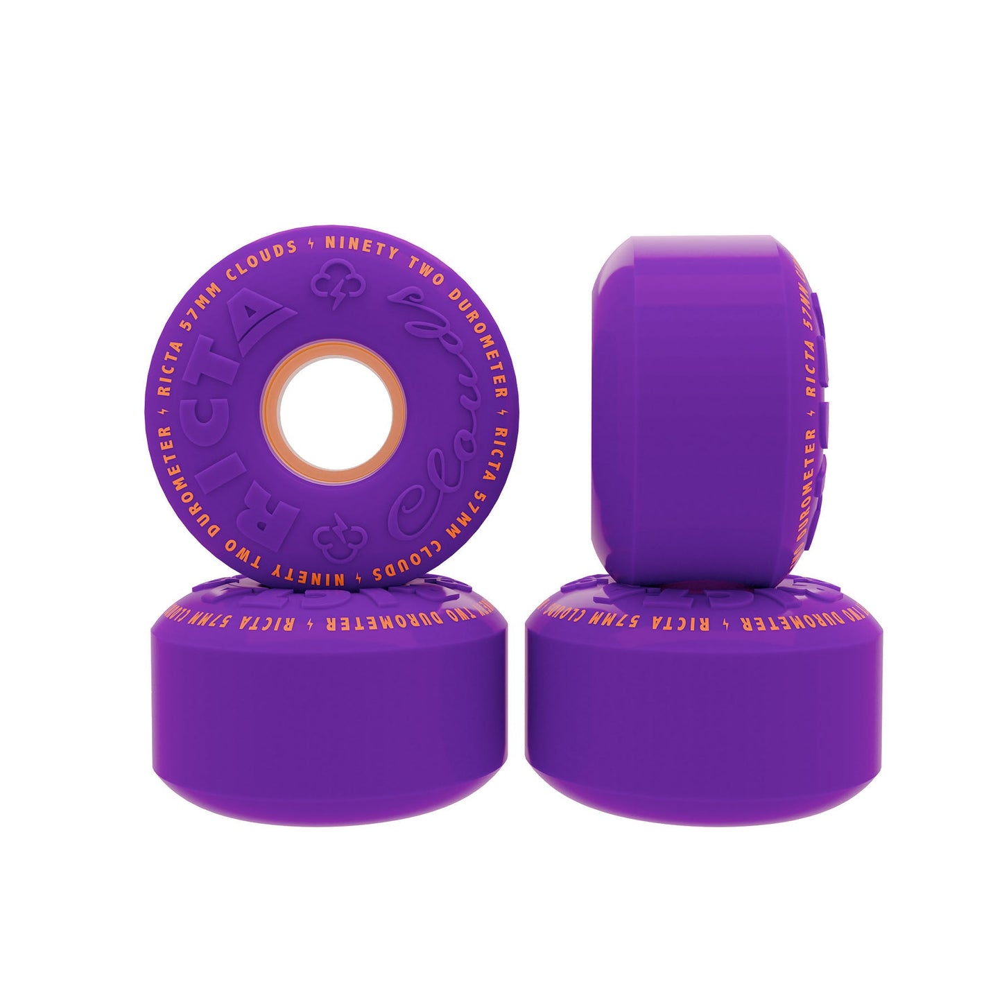Ricta 57mm Clouds 92a Purple/Orange Skateboard Wheels