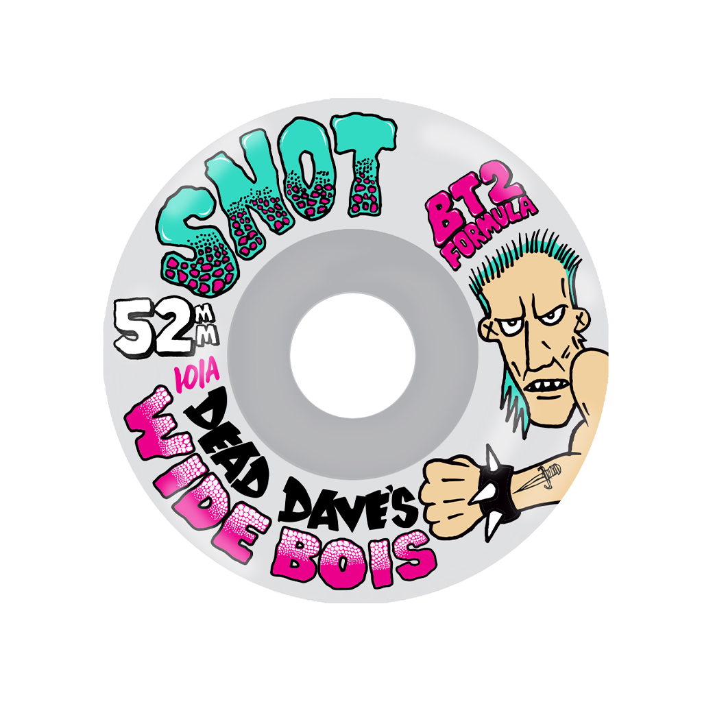 Snot 52mm Dead Dave Wide Boys 101A Clear Skateboard Wheels