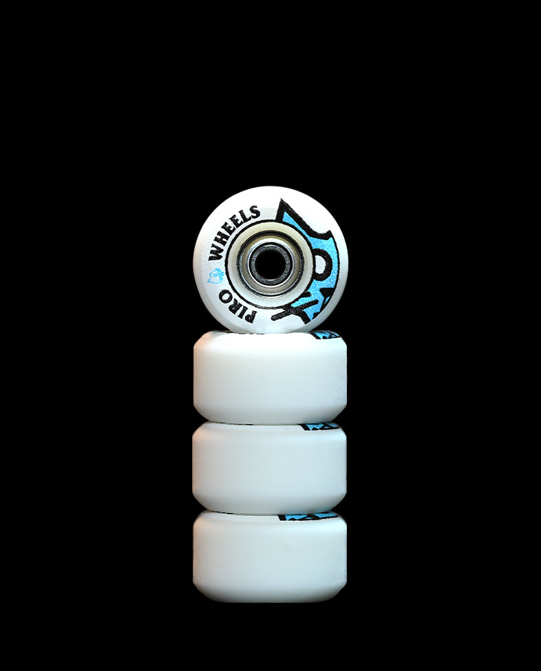 Piro Bone Head (Blue) White Performance Real Wear Graphic Fingerboard Wheels (P3)