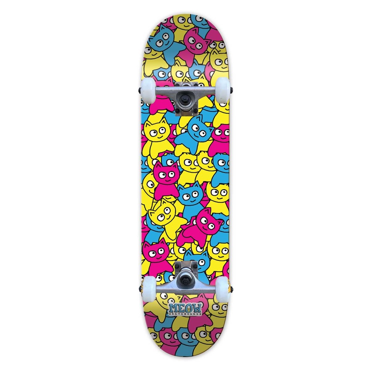 Meow Sticker Pile CMYK 7.75" Multi Complete Skateboard