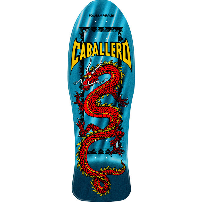 Powell Peralta Caballero Chinese Dragon Reissue 10" Aqua Foil Skateboard Deck
