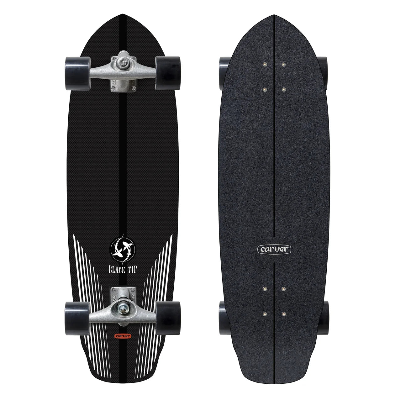 Carver CX Black Tip Carbon Fiber 32.5" Surfskate Complete