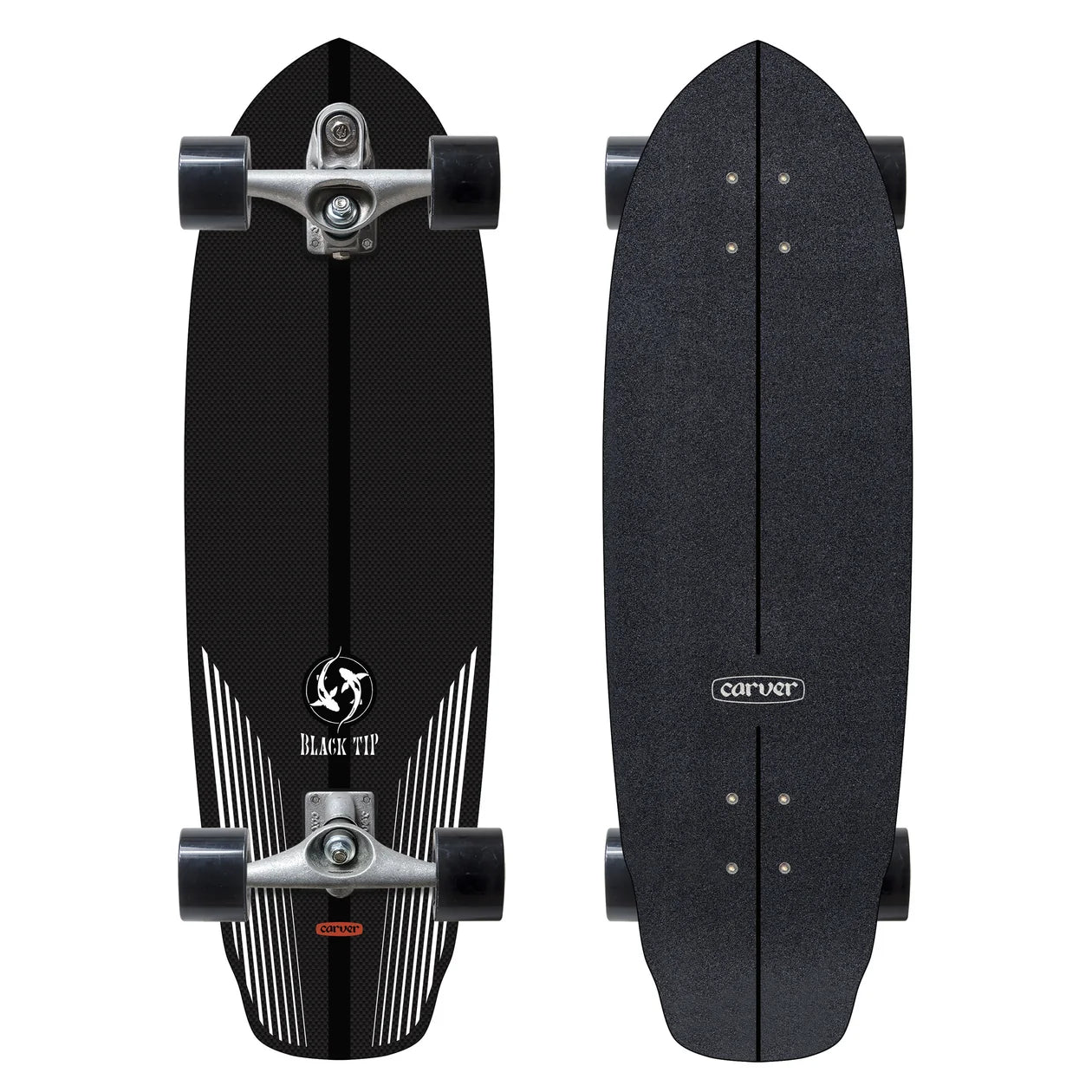 Carver C7 Black Tip Carbon Fiber 32.5" Surfskate Complete