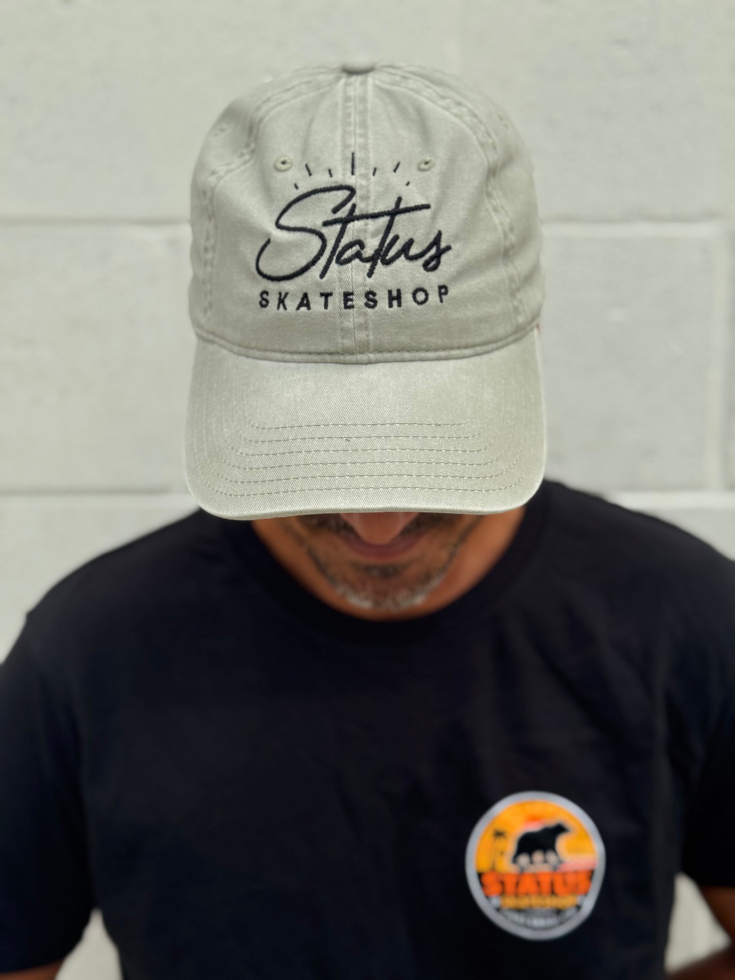 Status Embroidered Dad Hat - Grey