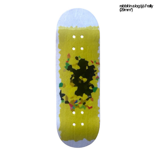 Plentychips 29mm "Rabbit in a Log" (Rally) Yellow Fingerboard Deck