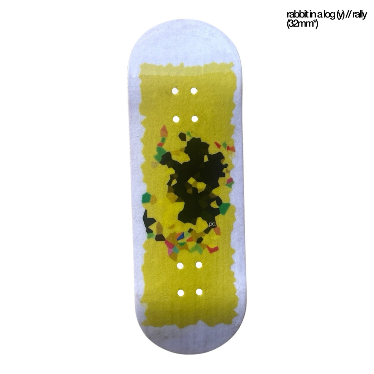 Plentychips 32mm "Rabbit in a Log" (Rally) Yellow Fingerboard Deck